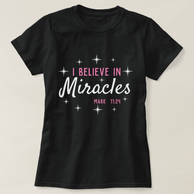 Camiseta Creo en los milagros (Diseño del anverso)