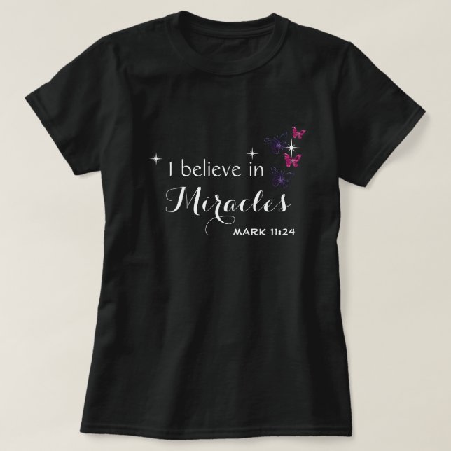 Camiseta Creo en los milagros (Diseño del anverso)