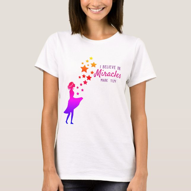 Camiseta Creo en milagros (Anverso)