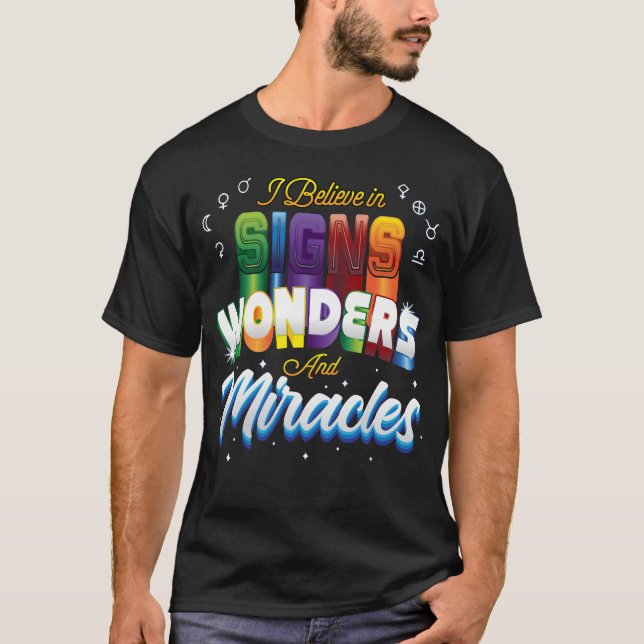 Camiseta Creo en Rótulos, maravillas y milagros (Anverso)