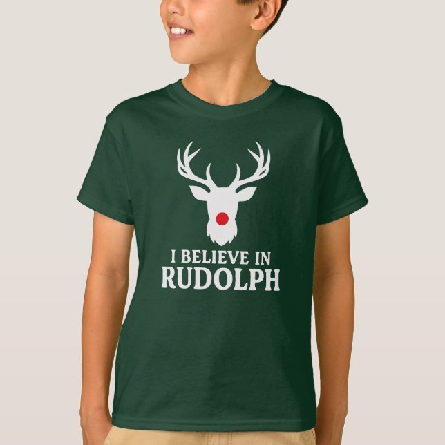 Camiseta Creo en Rudolph, tema de los Navidades (Anverso)