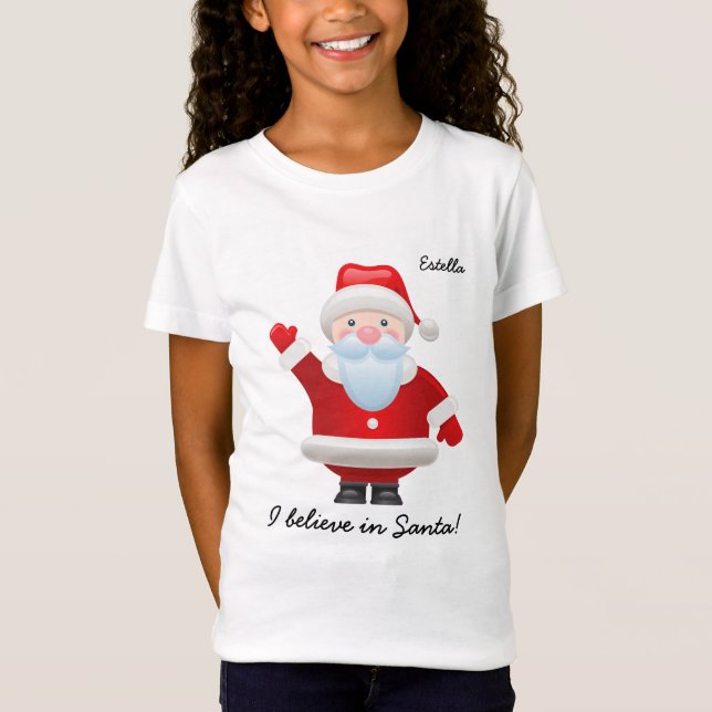 Camiseta Creo en Santa. Navidades divertidos de Santa Claus (Anverso)