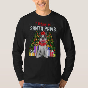 Camiseta Creo En Santa Paws El Bulldog Francés Corto Chris