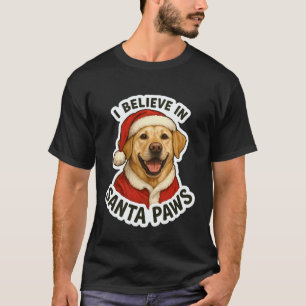 Camiseta Creo en Santa Paws Labrador Retriever Perro Chr