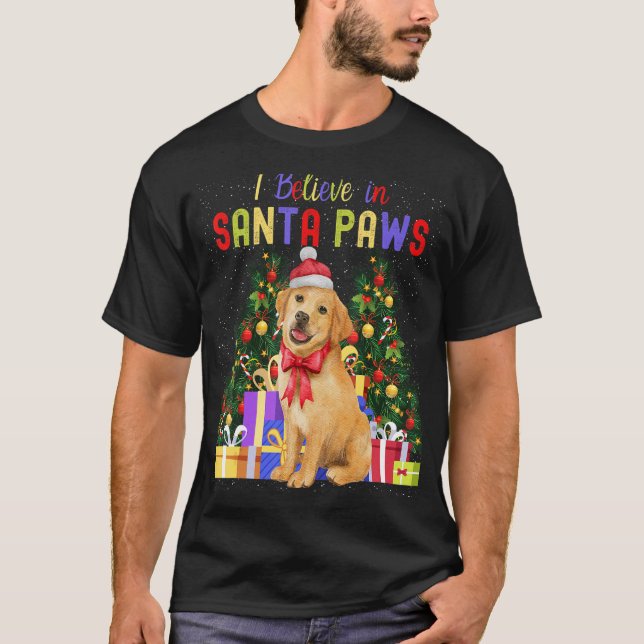 Camiseta Creo En Santa Paws Navidades Cute Labrador (Anverso)