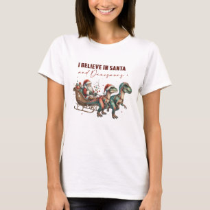 Camiseta Creo en Santa y los dinosaurios