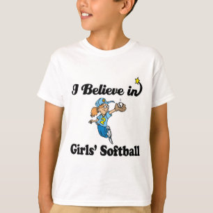 Camiseta creo en softball de niñas