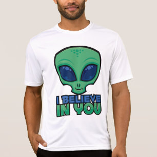 Camiseta Creo en ti Alien de Dibujos Animados Amigable