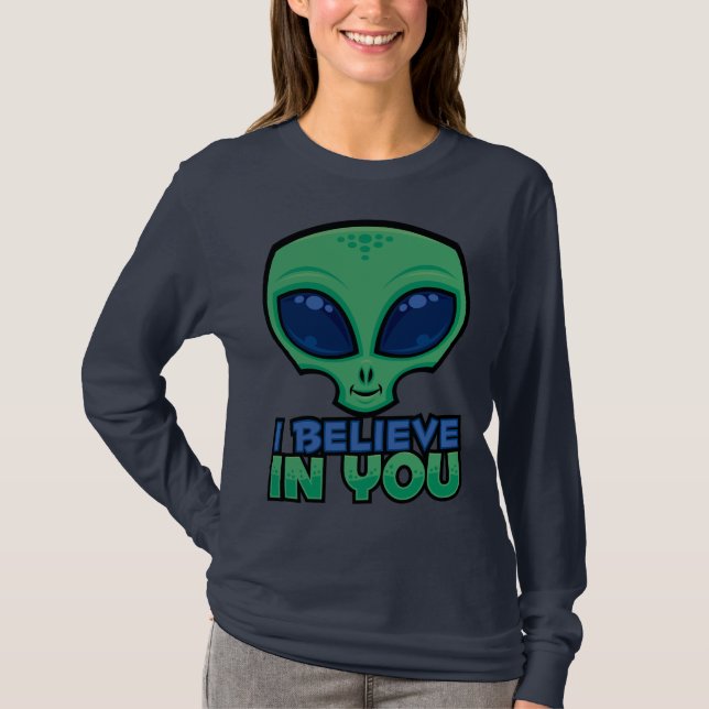 Camiseta Creo En Tu Amigable Personalizado Alien (Anverso)