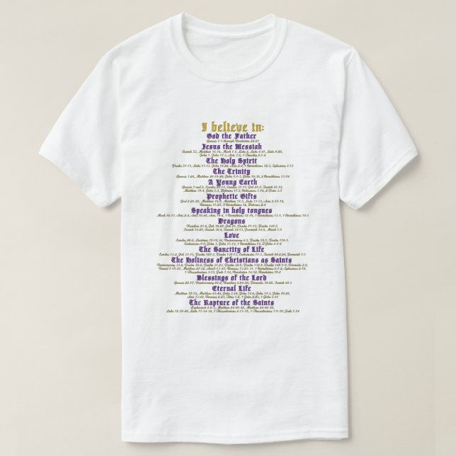 Camiseta Creo en... versión 2 (Diseño del anverso)