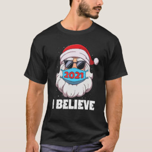 Camiseta Creo que Santa en la cara máscara gafas de sol div