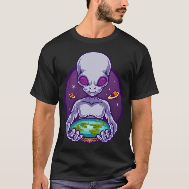 Camiseta Creo Que Tierra Plana Alien Invasión Ufo Ufo (Anverso)