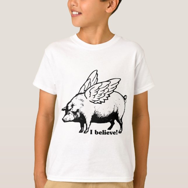 Camiseta Creo - si los cerdos podrían volar (Anverso)