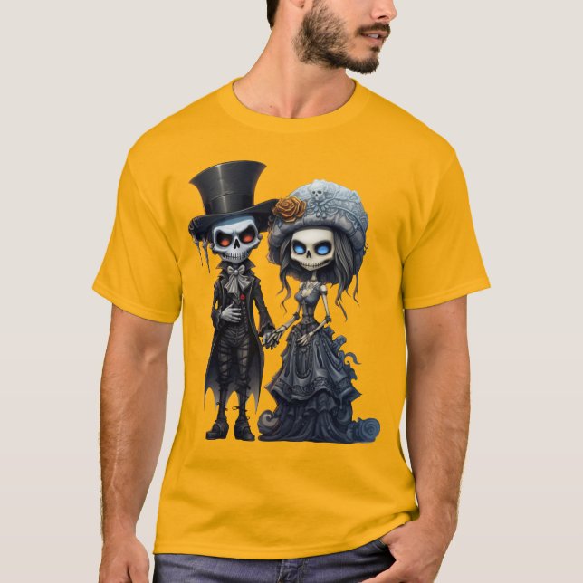 Camiseta Crepúsculo novio de novia pareja cadáver de Hallow (Anverso)