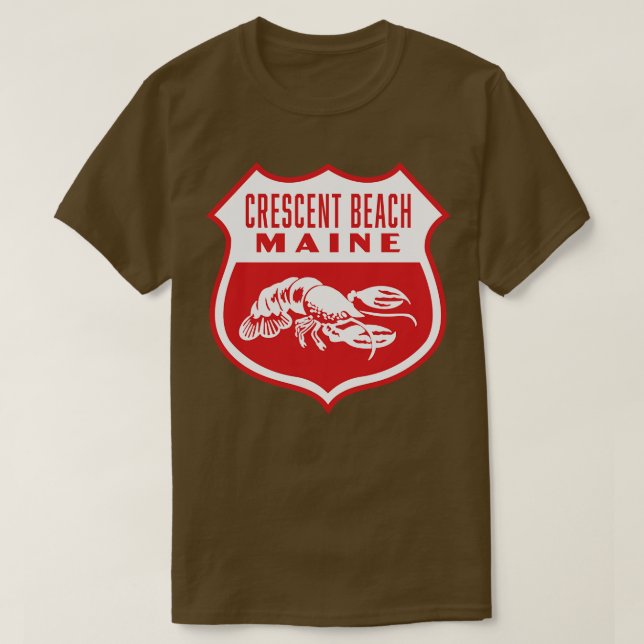 Camiseta Crescent Beach Maine Retro Shield Blanco (Diseño del anverso)