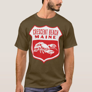 Camiseta Crescent Beach Maine Retro Shield Blanco