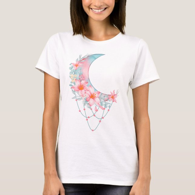 Camiseta Crescent Floral Moon (Anverso)