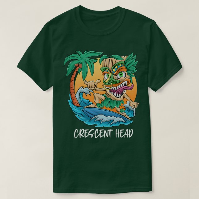 Camiseta Crescent Head Australia Palm Tree Surfing Beach Va (Diseño del anverso)