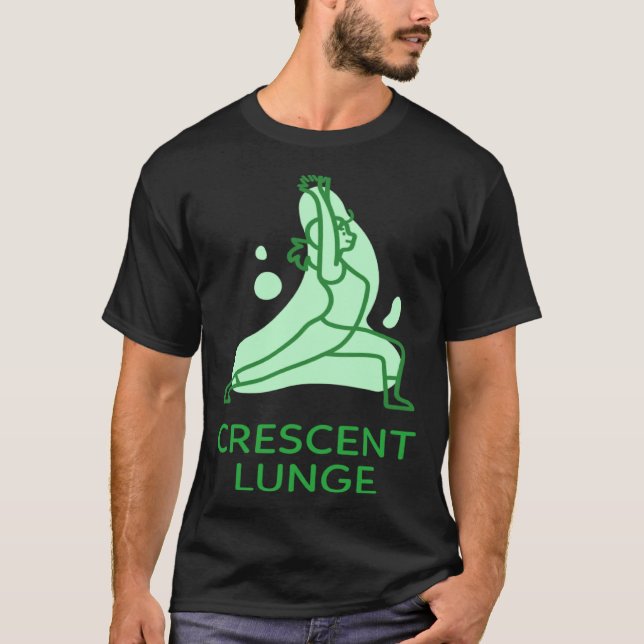 Camiseta Crescent Lounge Anjaneyasana Yoga Pose (Anverso)