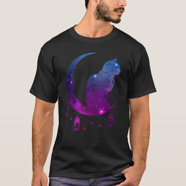 Camiseta Crescent Moon Cat Mystical Pastel Gótico Espiritua (Anverso)