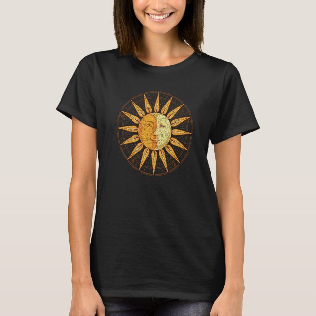 Camiseta Crescent Moon Celestial Body Boho Sun Moon Astrolo (Anverso)