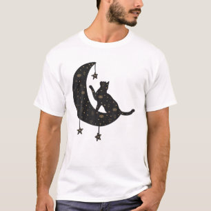 Camiseta Crescent Moon Celestial Cat Y Moon