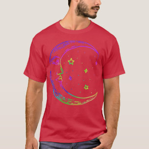 Camiseta Crescent Moon ie Dye Stars Celestial Mystic