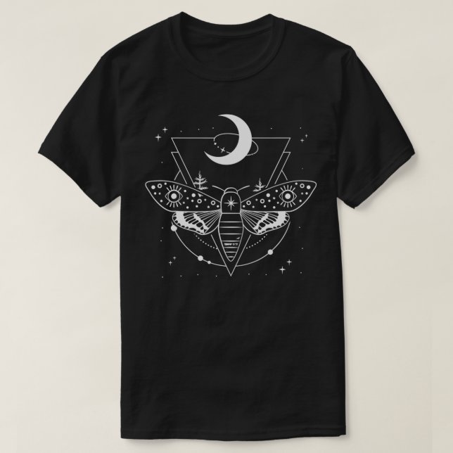 Camiseta Crescent Moon Insect Moth Witchcraft Wicca Occult (Diseño del anverso)