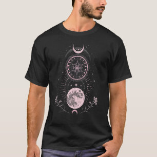 Camiseta Crescent Moon Phases Pink Boho