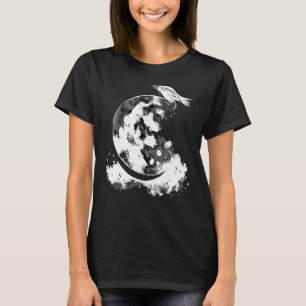 Camiseta Crescent Moon Raven Witch Gótico estético de astro