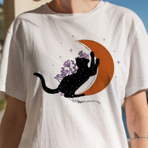 Camiseta Crescent Moon Spiritual Cat Pastel gótico