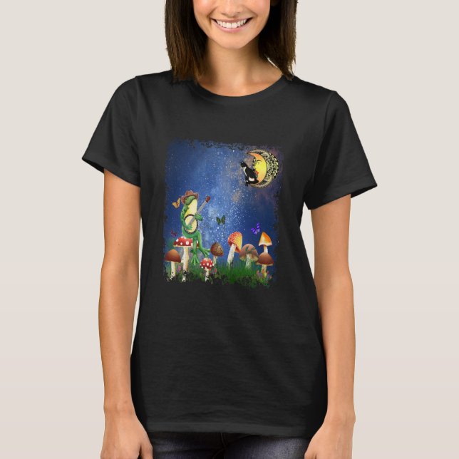 Camiseta Crescent Moon Tarot Cat Estética (Anverso)