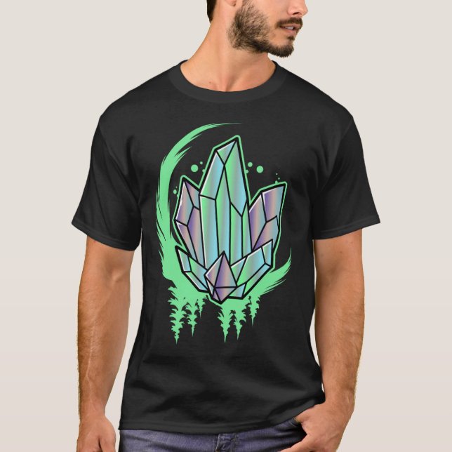 Camiseta Crescent Moon Trees de Gemstone Verde Crystal Aest (Anverso)