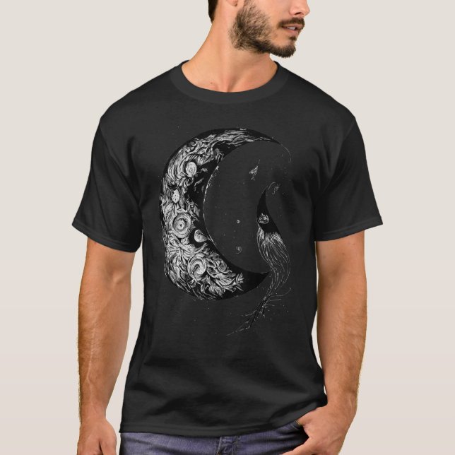 Camiseta Crescent Moon Witch Astrología estética gótica (Anverso)