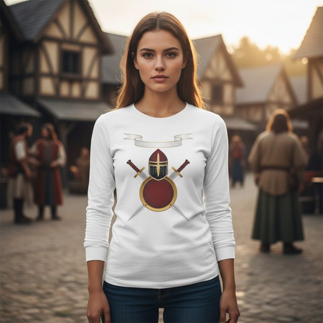 Camiseta Crest de Caballero Medieval Casco Espadas Escudo  (Subido por el creador)