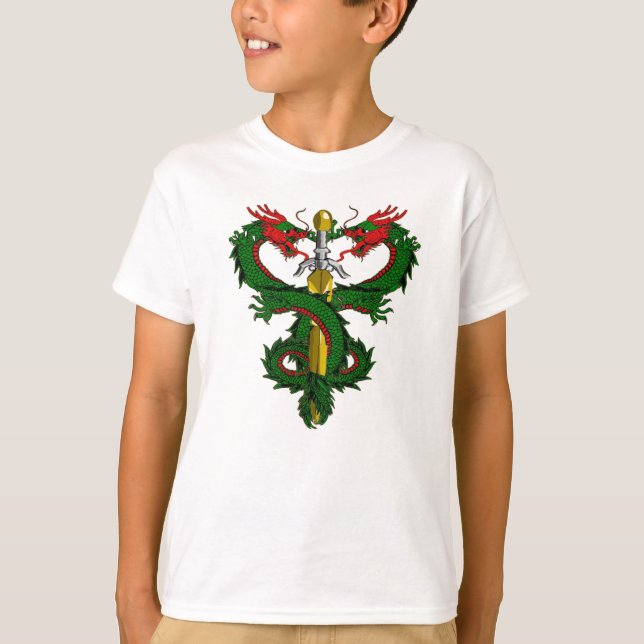 Camiseta Crest de la Espada del Dragón de Fuego Esmeralda (Anverso)
