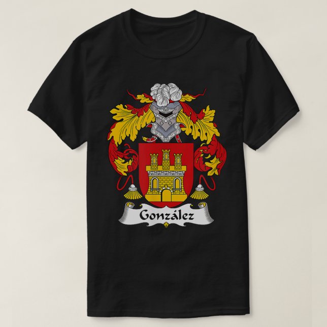 Camiseta Crest familiar Gonzalez Coat of Arms  (Diseño del anverso)