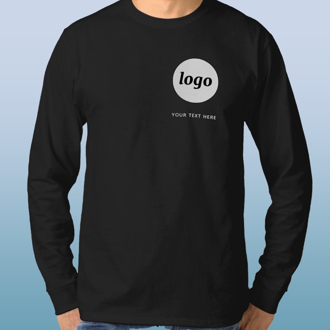 Camiseta Crest Promocional Empresarial Simple con Logo y Te (Logo and custom text business promotional t-shirt)