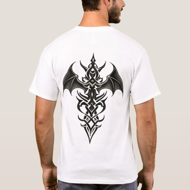 Camiseta Crestá de Daga Tribal Alada (Reverso)