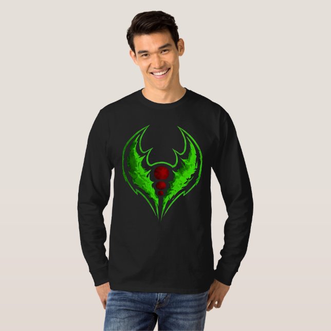 Camiseta cresta de sombra verde (Anverso completo)
