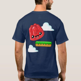 Camiseta Cresta Feliz de Jalea Roja con Impresión Trasera -