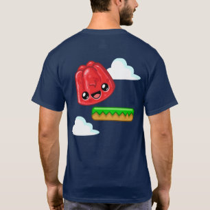 Camiseta Cresta Feliz de Jalea Roja con Impresión Trasera -
