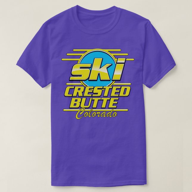 Camiseta Crested Butte Colorado 80s esquí (Diseño del anverso)