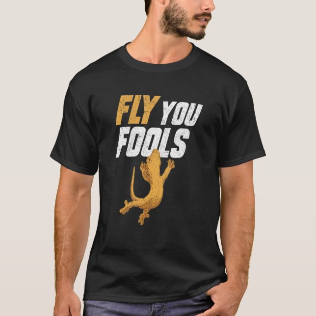 Camiseta Crested Gecko Fly You Fools Eyelash Lizard Herpeto (Anverso)