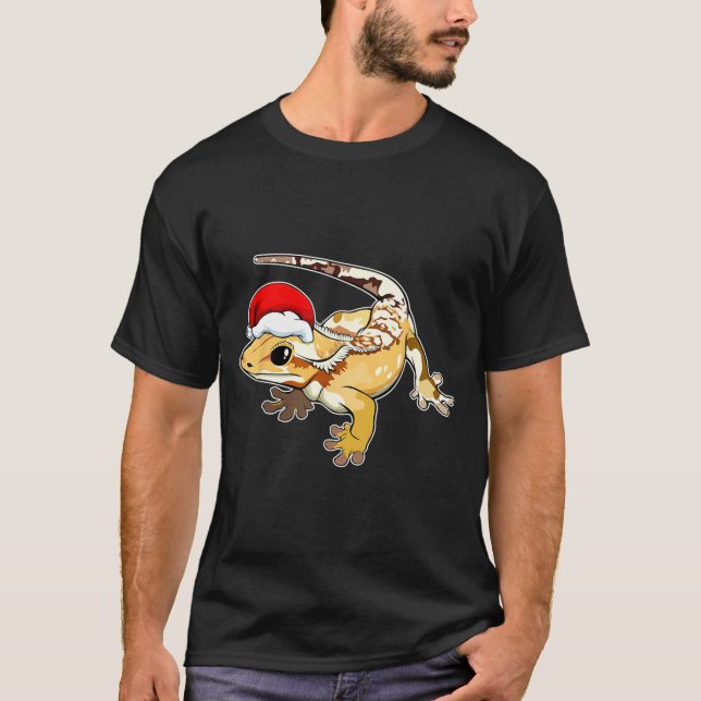 Camiseta Crested Gecko Santa Hat Christmas Pajama Lizard Re (Anverso)