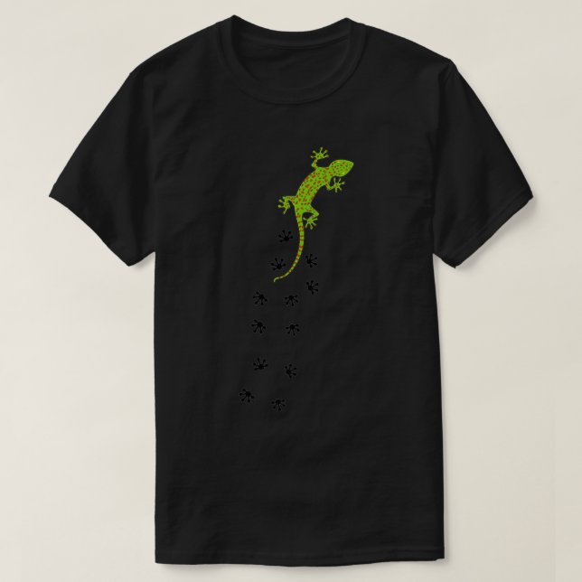 Camiseta Crested Leopard Gecko Retro Graphic Lizard Tracks  (Diseño del anverso)