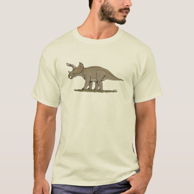 Camiseta Cretácico Dinosaurio Triceratops (Anverso)