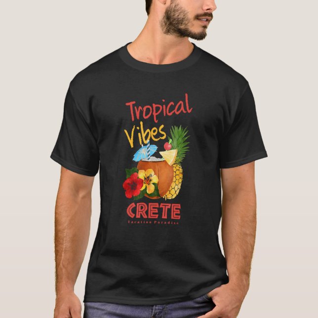 Camiseta Crete Tropical Vibes Tourist Vacation (Anverso)