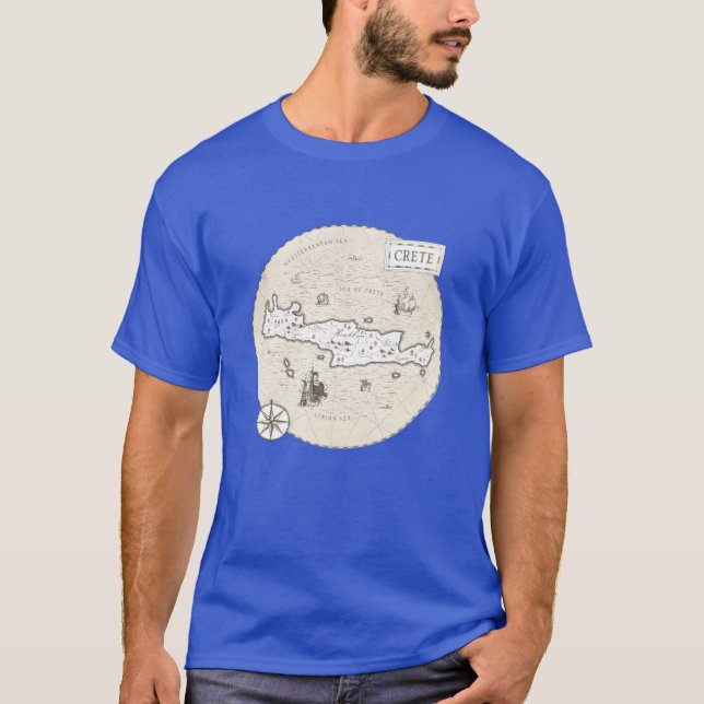 Camiseta Crete Vintage Map friends (Anverso)