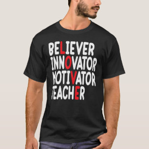 Camiseta Creyente Motivador Innovador Educador Amo Profesor